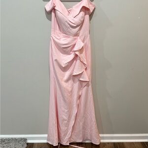 Elegant Strapless Pink Evening Gown
